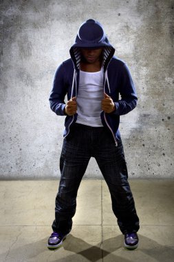 Black male dancing hip hop clipart