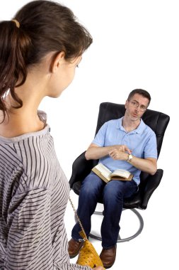 Single father waiting for daughter clipart