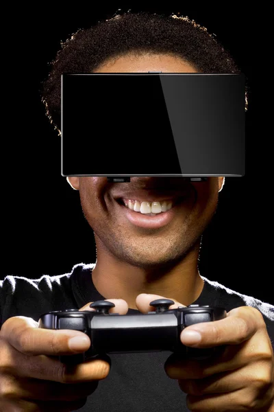 Mężczyzna z kontrolera gier wideo — Zdjęcie stockowe