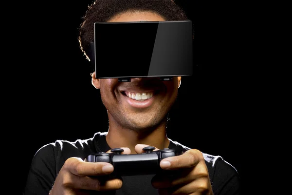 Male with video game controller — Stock Photo, Image