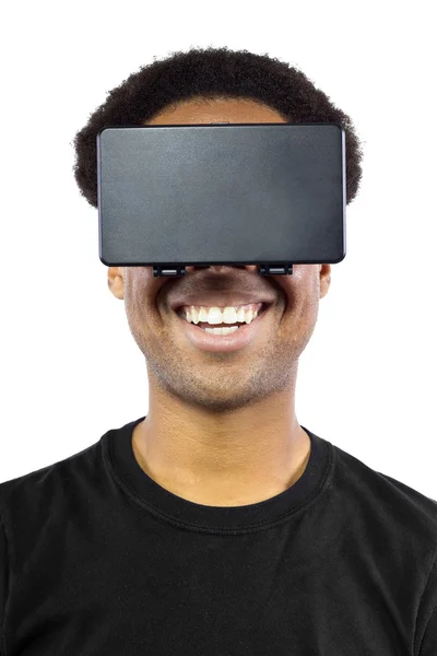 Male wearing virtual reality headset — Stock Photo, Image