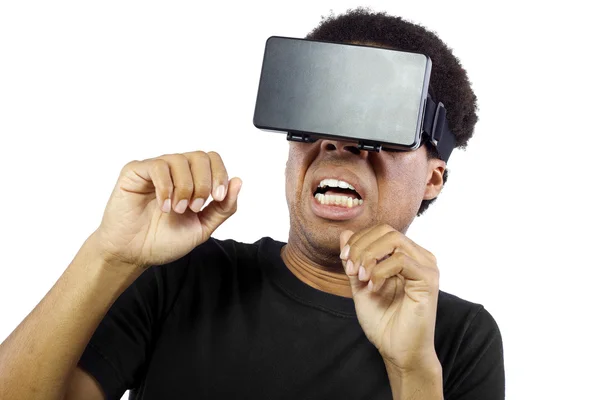 Male wearing virtual reality headset — Stock Photo, Image