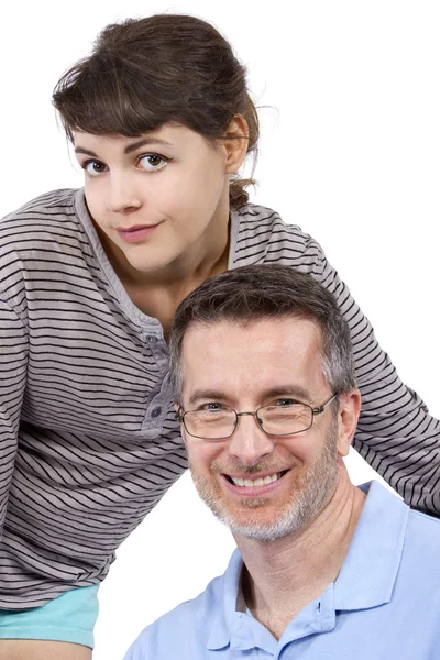 Père et fille aux cheveux gris — Photo