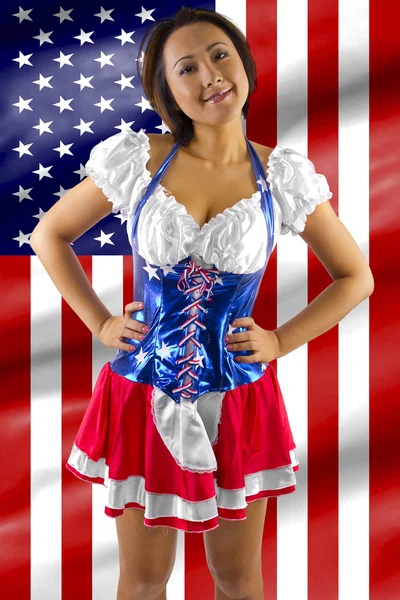 Donna vestita in costume — Foto Stock