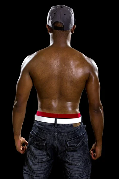 Man flexing back muscles — Stock Photo, Image