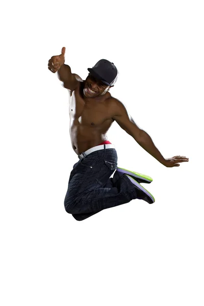 Man jumping on a white background — Stock Photo, Image