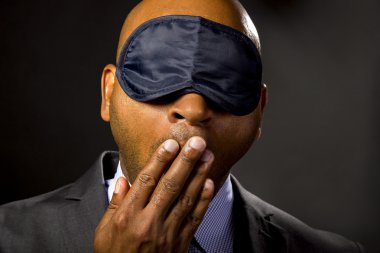 businessman wearing eye mask clipart