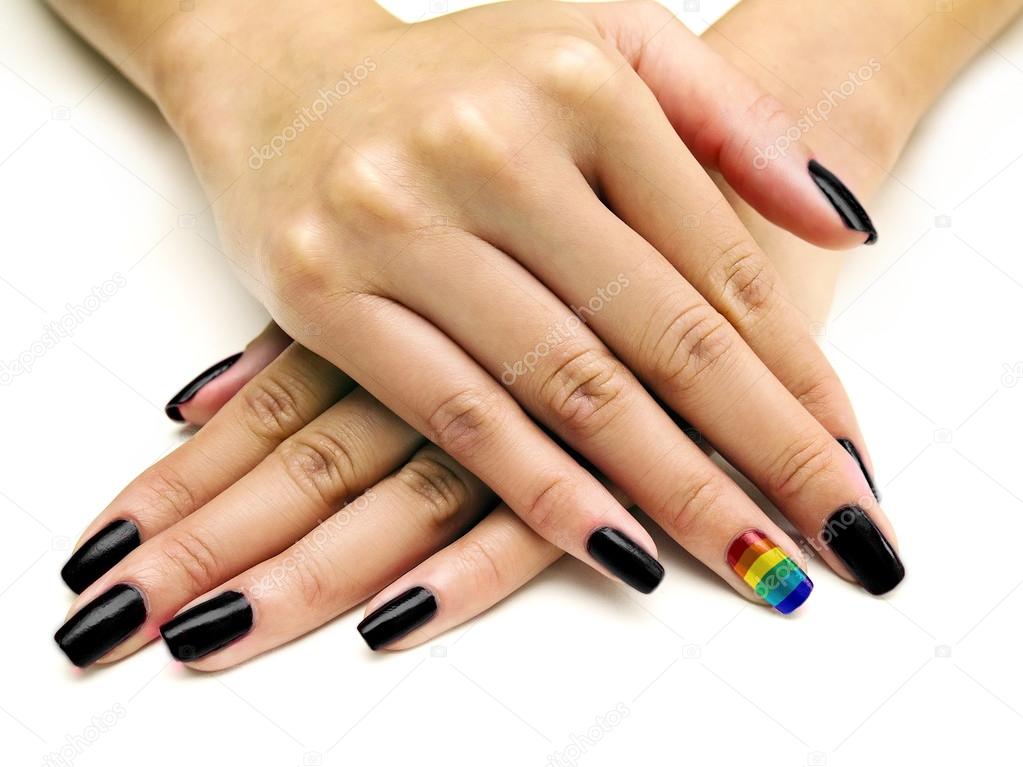 LGBTQ pride rainbow nail art