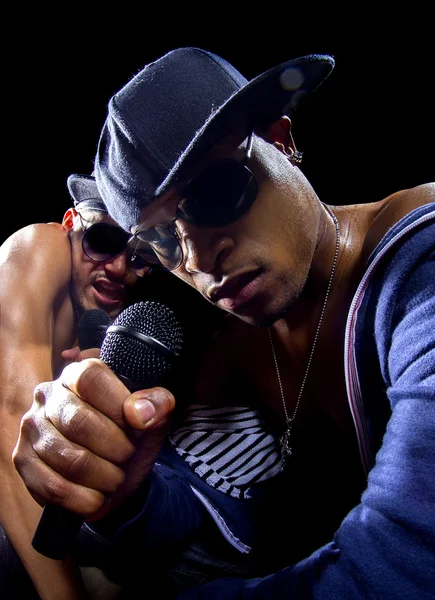 Rappers com concerto de hip hop — Fotografia de Stock