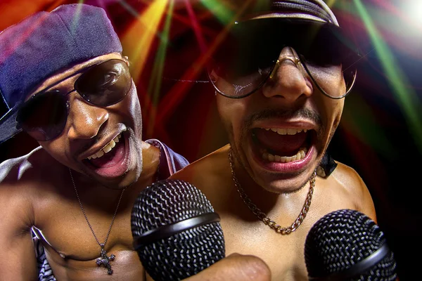 Rappers having hip hop concert — Stock Photo, Image