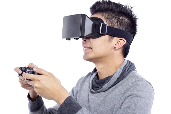 Man met een virtual reality bril — Stockfoto