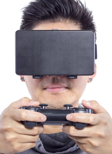 Homme portant des lunettes de réalité virtuelle — Photo