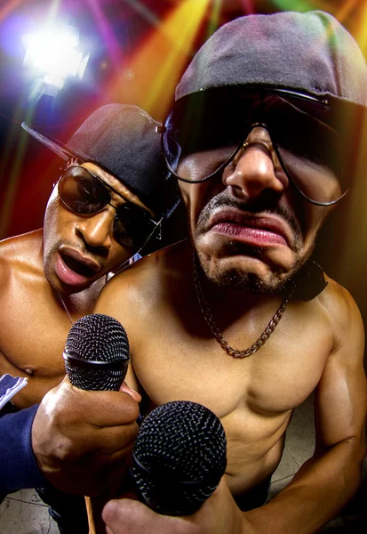 Rappers having hip hop concert — Stock Photo, Image