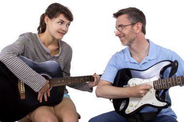 Müzik öğrenci öğretmen ile