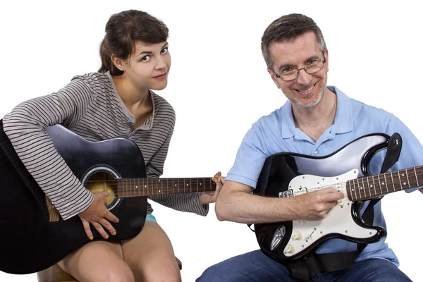 Music student with teacher — Stock Photo, Image