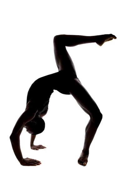 Flexible male dancer posing and balancing — Stock Photo, Image