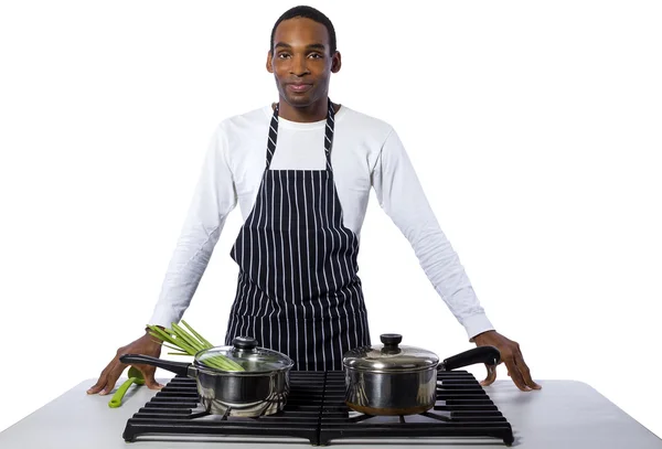 Chef che indossa una cucina grembiule — Foto Stock
