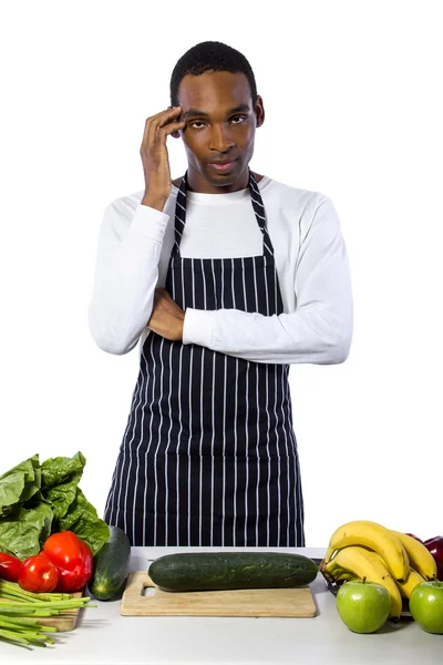 Chef che indossa una cucina grembiule — Foto Stock