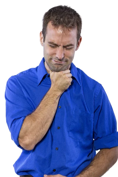 Empresário na camisa de colarinho azul — Fotografia de Stock