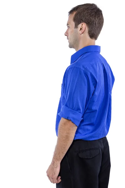 Businessman in blue collar shirt — Stock Photo, Image