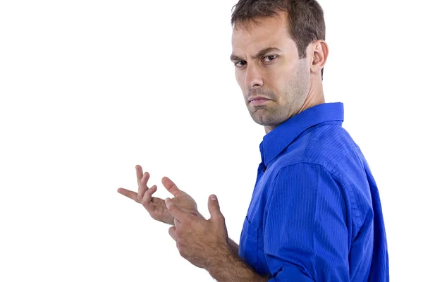 Businessman in blue collar shirt — Stock Photo, Image