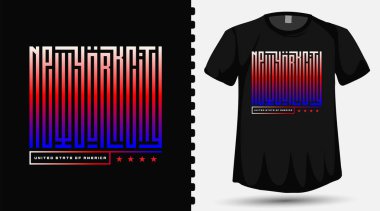 Moda kıyafetleri ve poster tasarımları için gradyan harf dizayn şablonuna sahip New York CIty