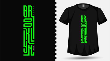 Brooklyn İlçesi New York moda tipografisi baskı gömleği ve poster için dikey tasarım şablonu