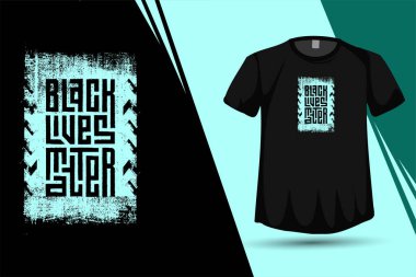 Modayı takip eden siyahların hayatları önemli tipografi tasarım şablonu basılı tişört moda kıyafetleri ve poster