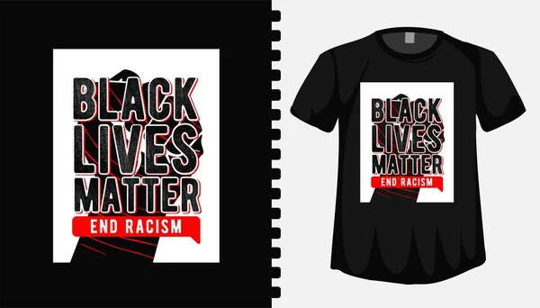 Black Lives Materia Typografi Bokstäver Skjorta Design Mall För Mode — Stock vektor