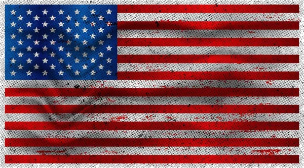 Waving Flag Set America Usa — Archivo Imágenes Vectoriales