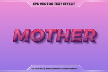 3d gradyan ana kelimelerde metin efekti teması düzenlenebilir pembe ve mor renk konsepti