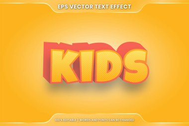 Çocuklar düzenlenebilir metin efekti kavramı