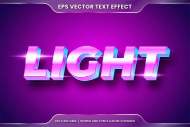 3d Hafif kelimelerle metin efekti, yazı tipi biçimi tema düzenlenebilir pembe renk konsepti