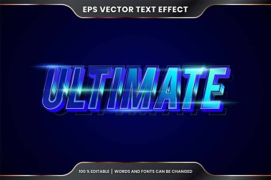 3d metin efekti Son kelimeler, yazı tipi biçimleri düzenlenebilir retro gradyan mavi ve pembe renk konsepti