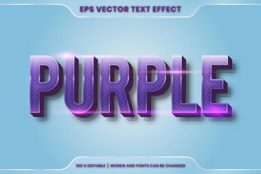 3d mor kelimelerle metin efekti, yazı tipi biçimi temalı düzenlenebilir mor renkli ışık konsepti