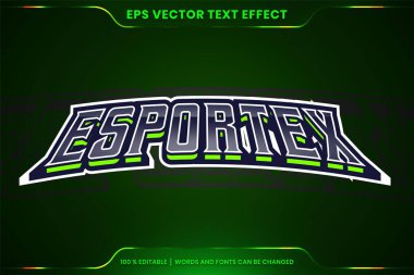 Esportex kelimelerindeki metin efekti, yazı tipi biçimi düzenlenebilir yeşil renkli logo sporu konsepti çevrimiçi yayın yapan logo oyunları için