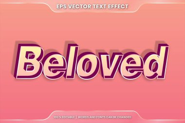 3d pastel renkli metin efekti Sevilen kelimeler metin efekti teması düzenlenebilir retro konsepti