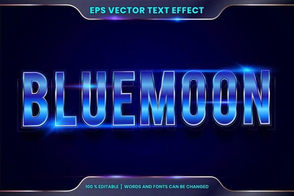 Textový Efekt Blue Moon Words Písmo Styly Téma Editovatelné Gradient — Stockový vektor