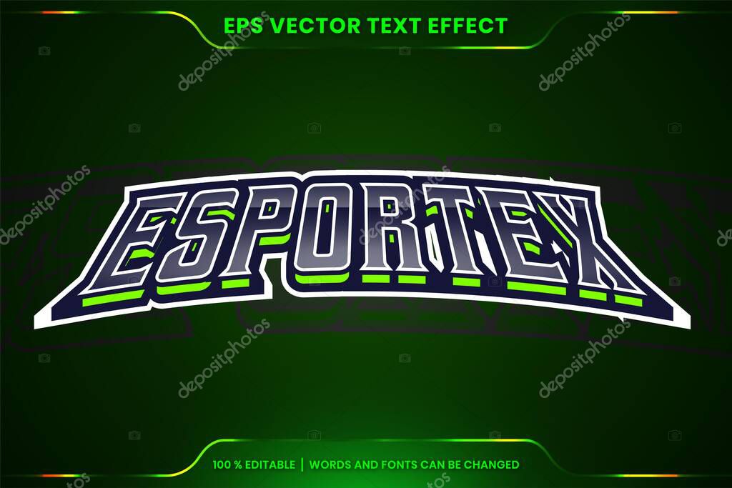Text effect in Esportex words, font styles theme editable Green color logo sport concept for logo gaming online streaming