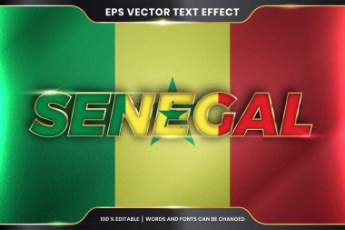Düzenlenebilir metin efekti - Ulusal ülke bayrağıyla Senegal