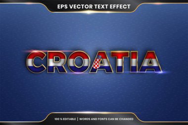 Düzenlenebilir metin efekti - Hırvatistan ulusal ülke bayrağıyla