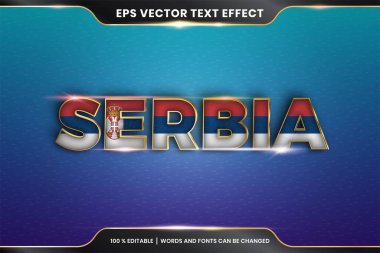 Düzenlenebilir metin efekti - Sırbistan ulusal ülke bayrağıyla