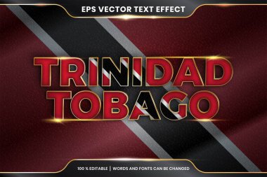 Düzenlenebilir metin efekti - Ulusal bayrağıyla Trinidad ve Tobago