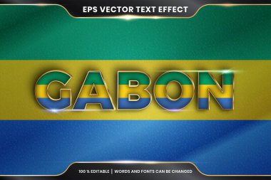 Düzenlenebilir metin efekti - Gabon ulusal ülke bayrağıyla