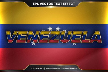 Düzenlenebilir metin efekti biçimi - Ulusal ülke bayrağıyla Venezuela