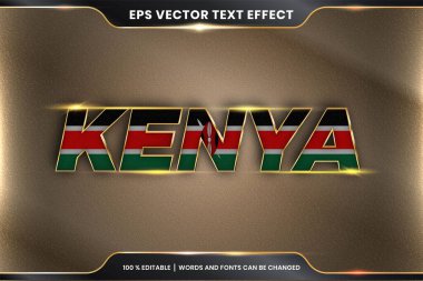 Düzenlenebilir metin efekti - Kenya ulusal bayrağıyla