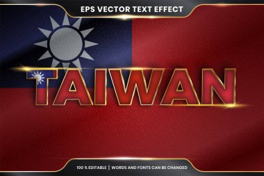 Düzenlenebilir metin efekti - Tayvan ulusal ülke bayrağıyla