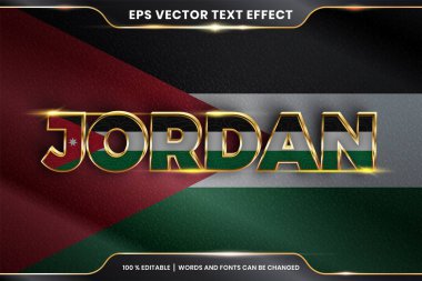 Düzenlenebilir metin efekti - Ülke bayrağıyla Ürdün