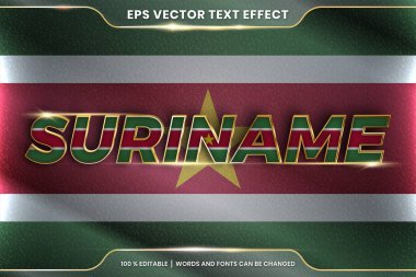 Ulusal ülke bayrağı, düzenlenebilir metin efekti biçimi ve gradyan altın rengi konseptiyle isimlendirilmiştir