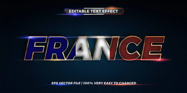 Effet Texte Modifiable France Mot Avec Drapeau National — Image vectorielle